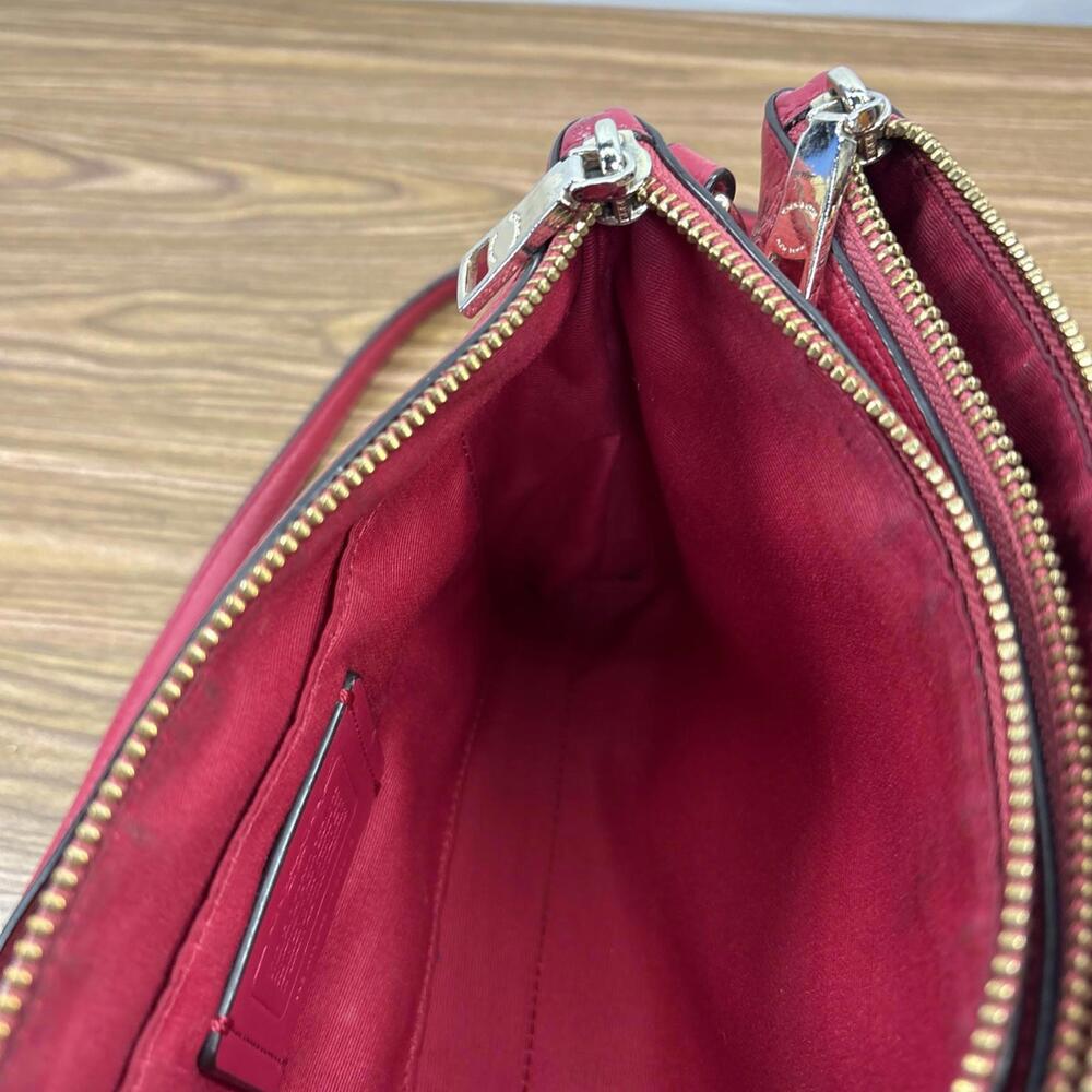 COACH Lyla Double Zip Pocket Crossbody, Strawberry Leather F38273 - Picture 12 of 16